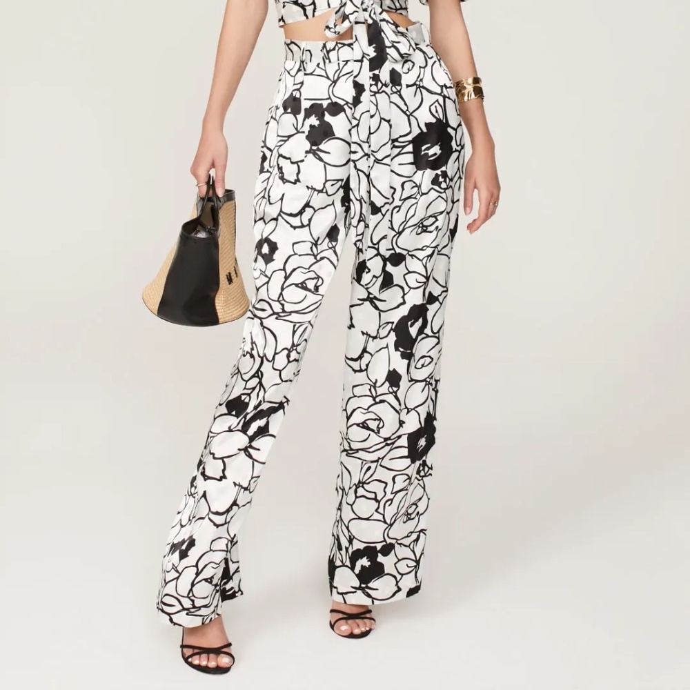 RTR Ronny Kobo Printed Satin Trousers - size 4